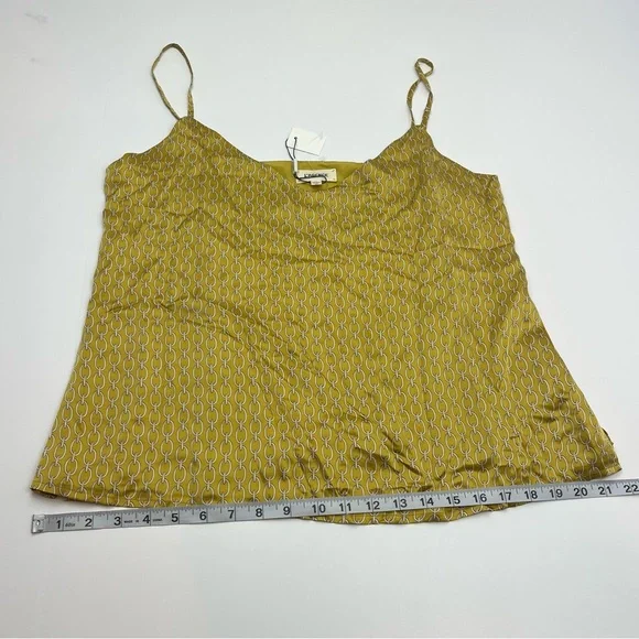 L'AGENCE Jane‎ Chain Print 100% Silk Camisole Goldchamp Womens Tank Large NEW